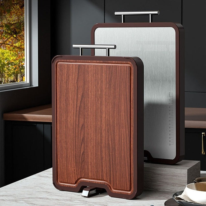 Transform Your Kitchen with the Stainless Steel Ebony Double Sided Antibacterial Cutting Board