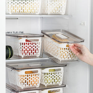 Refrigerator Freezer Storage Box With Lid Kitchen Food Organizer